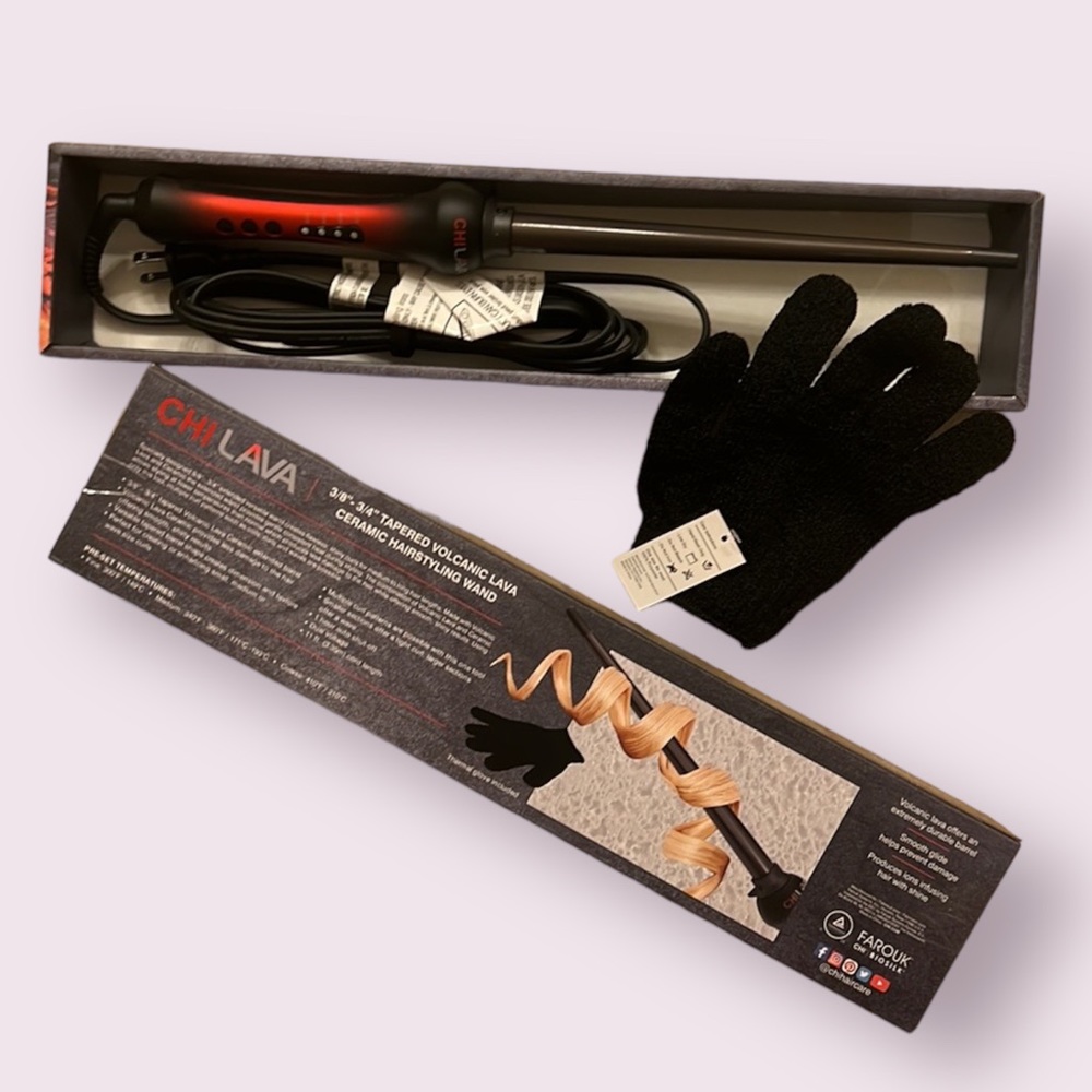 NWT CHI Lava Ceramic 3/8''-3/4'' Tapered Hairstyling Wand
